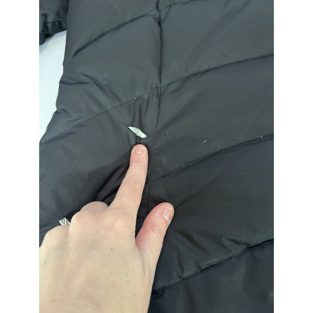 Lands’ End Women’s Black Hooded Down Parka Jacket Size S Small Flaws - Picture 10 of 16